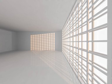 Modern mimari arka plan, beyaz açık alan boş 