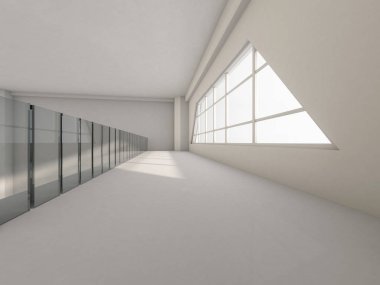 Modern mimari arka plan, beyaz açık alan boş 