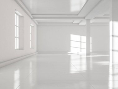 Modern mimari arka plan, beyaz açık alan boş 