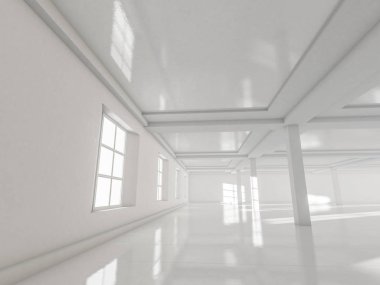 Modern mimari arka plan, beyaz açık alan boş 