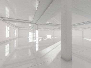 Modern mimari arka plan, beyaz açık alan boş 