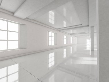 Modern mimari arka plan, beyaz açık alan boş 