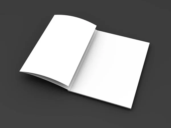 Lege tijdschrift mockup op grijs. 3D-rendering — Stockfoto