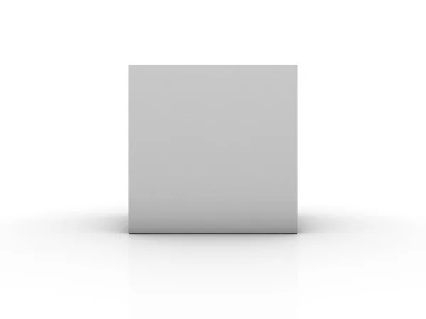 Scatola bianca su sfondo bianco con riflesso. rendering 3d — Foto Stock