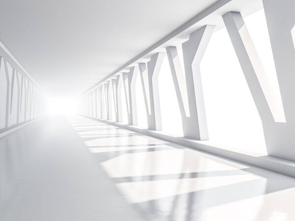 Абстрактный фон современной архитектуры, пустое белое открытое пространство
 