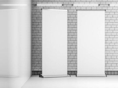 Afiş boş topla. Şablon mockup. 3D render