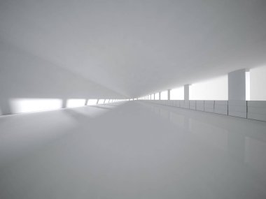 Modern mimari arka plan, beyaz açık alan boş 