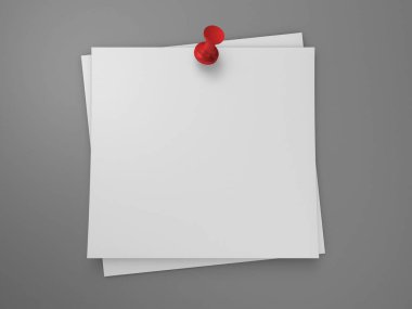 PIN beyaz kayda göre itin. 3D render 