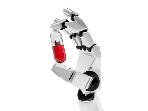 Concepto de brazo mecánico robótico con droga. Renderizado 3D — Foto de Stock