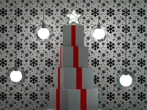 Geformter Weihnachtsbaum. 3D-Darstellung — Stockfoto