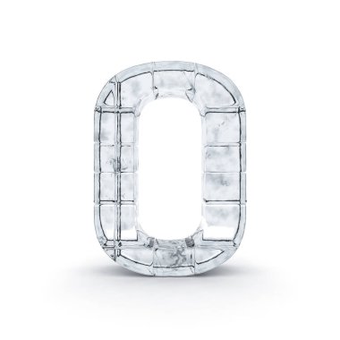 Buzdan yapılmış alfabe. 3D render