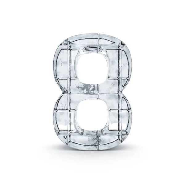 Un dígito hecho de hielo. Renderizado 3D — Foto de Stock