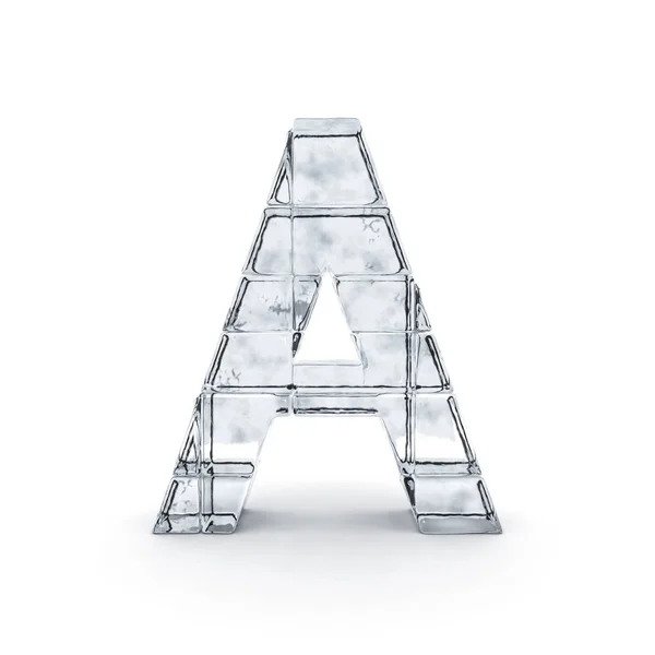 Alfabet wykonane z lodu. renderowania 3D — Zdjęcie stockowe