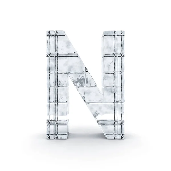 Alphabet aus Eis. 3D-Darstellung — Stockfoto