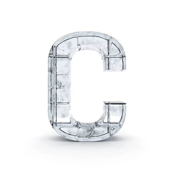 Alphabet made out of ice. 3D rendering — Stock Photo, Image