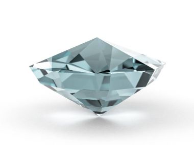 Beyaz arka plan üzerinde elmas mücevher. 3D render