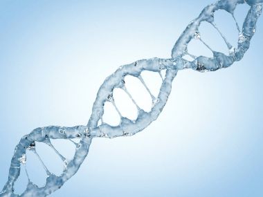 Su çapraz Dna zinciri kapatın. 3D render