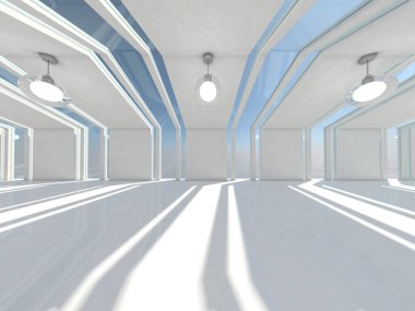 Modern mimari arka plan, beyaz açık alan boş 