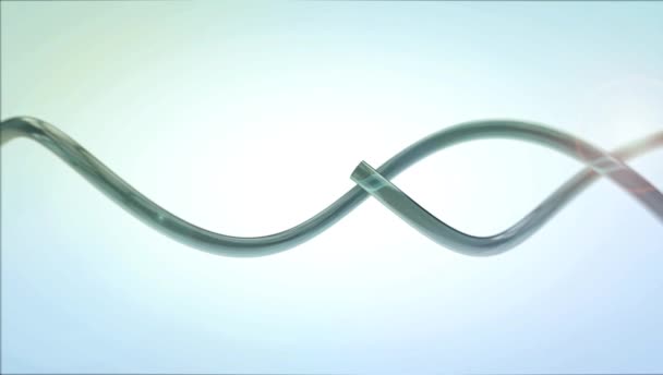 Modelo de ADN animado de vidrio y bolas. Renderizado 3D — Vídeos de Stock