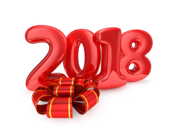 Toy balloons isolated on white background. Happy New Year 2018. — Stock Photo, Image