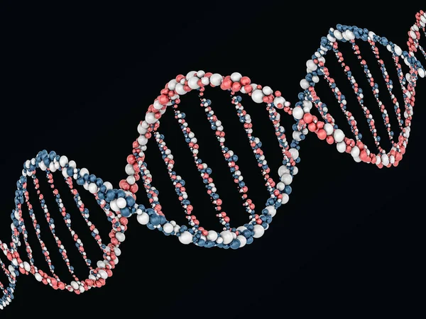 Cyfrowy ilustracja modelu Dna na tle nauki. 3D re — Zdjęcie stockowe