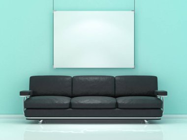 Beyaz poster çerçeve mockup ile. 3D render