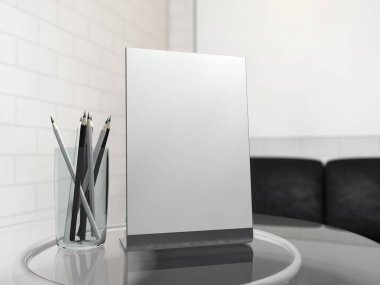 Menü Çerçeve tablo sahte. 3D render