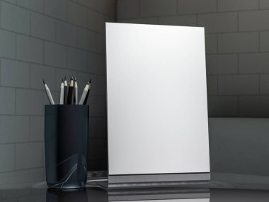 Menü Çerçeve tablo sahte. 3D render