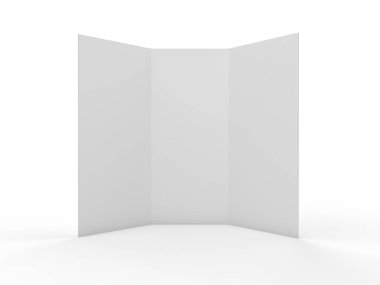 Beyaz broşür şablonu kağıt. 3D render
