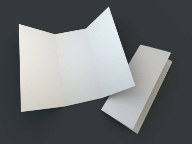Beyaz broşür şablonu kağıt. 3D render