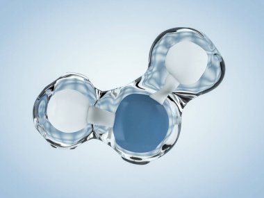 Su molekülünün. Yapısı. 3D render