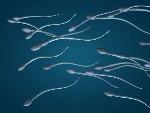 精子と卵細胞顕微鏡ビュー。3 d レンダリング — ストック写真