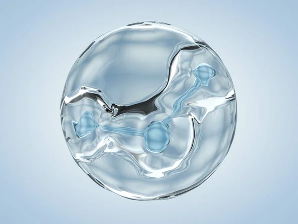 Μόριο του νερού. Δομή. 3D rendering — Φωτογραφία Αρχείου