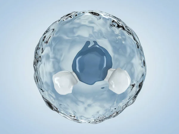 Molecule of Water. Structure. 3D rendering — Stock Photo, Image