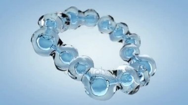 Boş alanda kaotik sıvı soyut 3d render. 