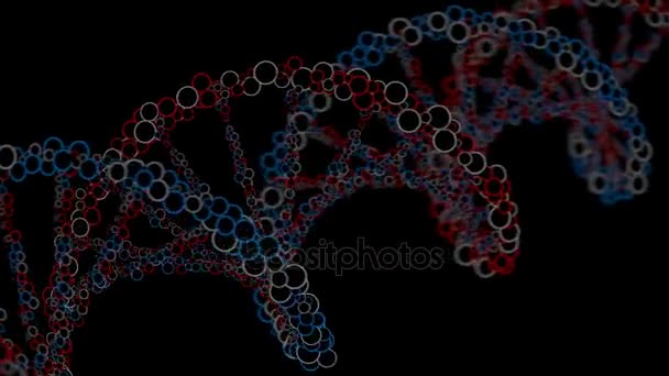 Modelo de DNA animado de bolas. Renderização 3D — Vídeo de Stock