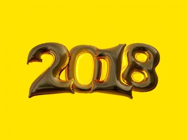 Yeni yıl balonlar. 3D render