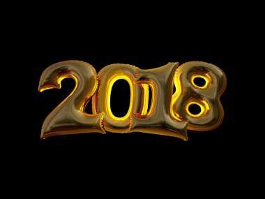 Yeni yıl balonlar. 3D render