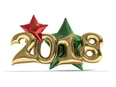 Yeni yıl balonlar. 3D render