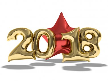 Yeni yıl balonlar. 3D render