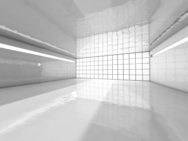 Modern mimari arka plan, açık alan interi boş