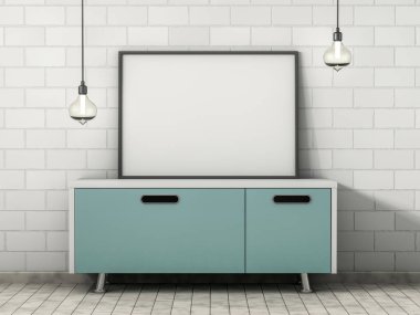 Poster çerçeve Mockup iç ile. 3D