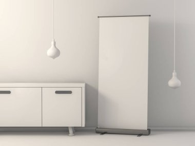 Afiş ekran boş topla. Şablon mockup. 3D