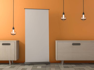 Afiş ekran boş topla. Şablon mockup. 3D