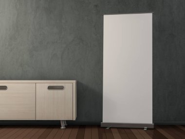 Afiş ekran boş topla. Şablon mockup. 3D