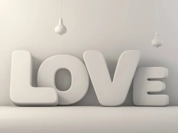Слово любовь над фоном с размышлением. 3D — стоковое фото