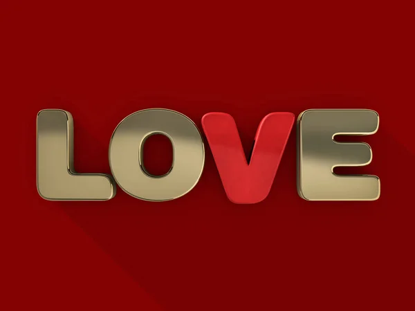 Word love over background with reflection. 3D — Stock Photo, Image