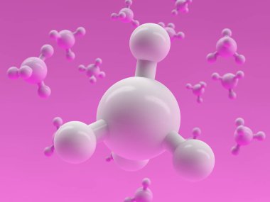 Metan molekül arka plan. 3D render
