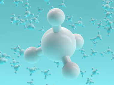 Metan molekül arka plan. 3D render