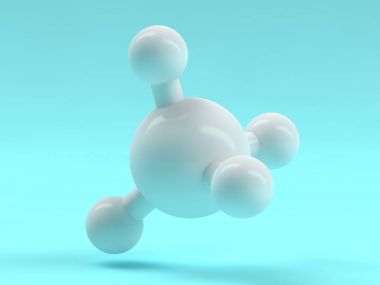 Metan molekül arka plan. 3D render